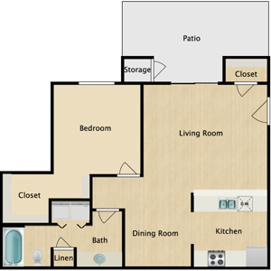 2A - One Bedroom / One Bath - 717 Sq.Ft.*